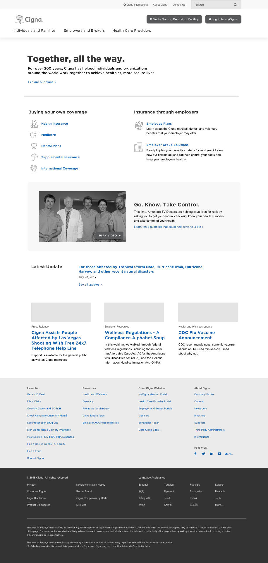 Cigna Home Page Wireframe